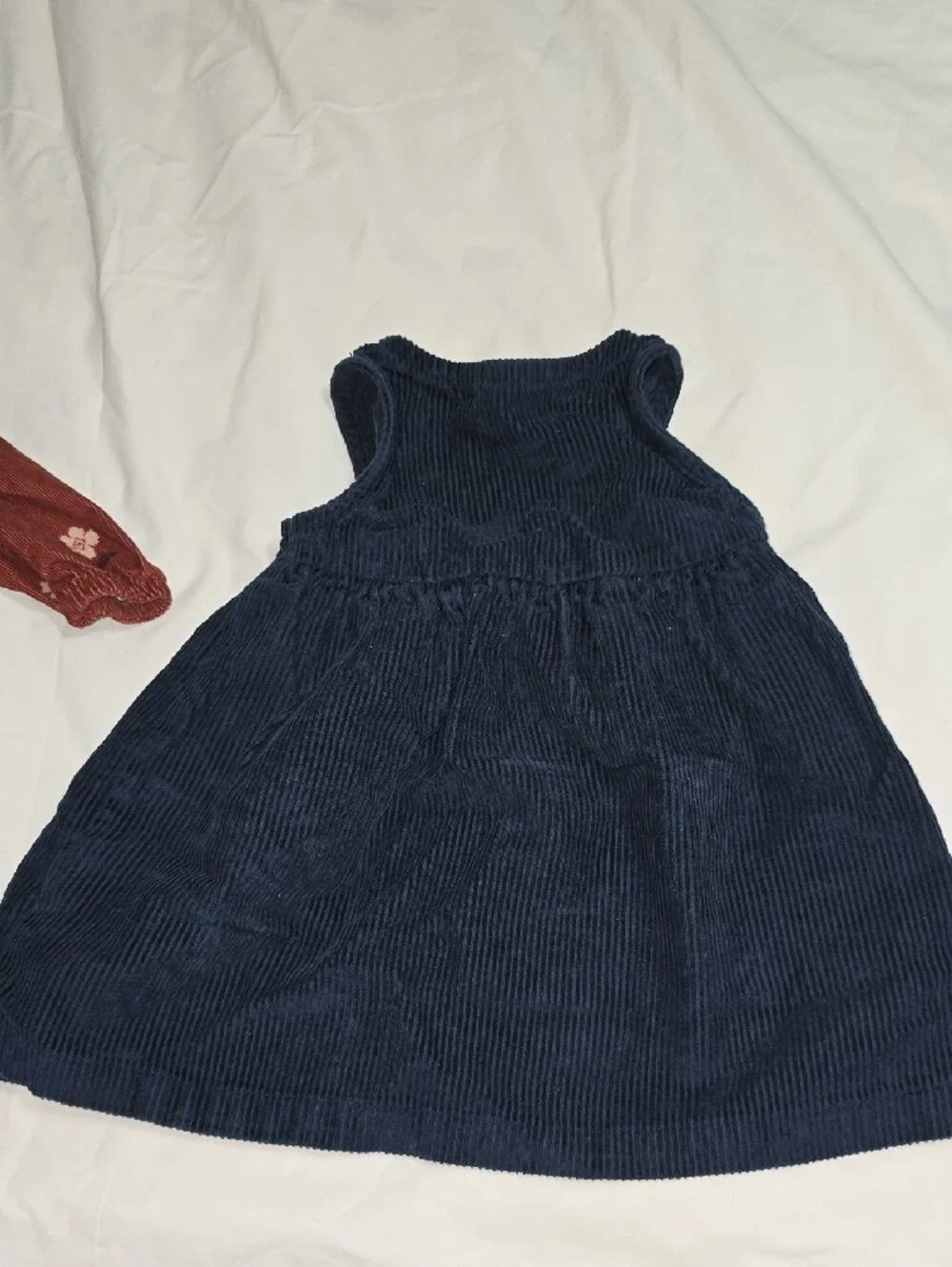 Carter's Rust Floral Dress & Navy Corduroy Pinafore Set